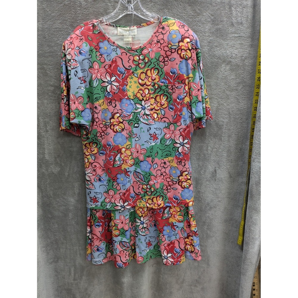 Vintage Shirt‎ Skirt Matching Set Women's Small Floral Dopamine Colorful